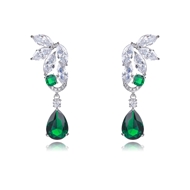 Picture of Distinctive Green Cubic Zirconia Dangle Earrings with Low MOQ