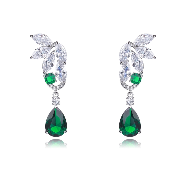 Picture of Distinctive Green Cubic Zirconia Dangle Earrings with Low MOQ