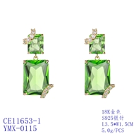 Picture of Luxury Green Dangle Earrings with Fast Delivery