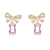 Picture of Fashion Cubic Zirconia Pink Dangle Earrings