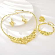Show details for Delicate Big Gold Plated 4 Piece Jewelry Set