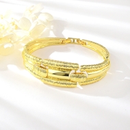 Show details for Nickel Free Gold Plated Dubai Fashion Bangle with Easy Return