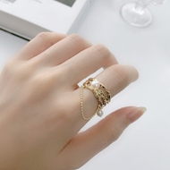 Picture of Sparkling Small Artificial Pearl Adjustable Ring