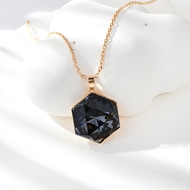 Show details for Buy Rose Gold Plated Black Pendant Necklace with Wow Elements