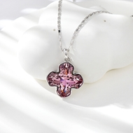 Show details for Designer Platinum Plated Swarovski Element Pendant Necklace with No-Risk Return