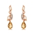 Picture of Beautiful Artificial Crystal Rose Gold Plated Dangle Earrings