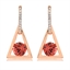 Show details for Nickel Free Rose Gold Plated Artificial Crystal Dangle Earrings with No-Risk Refund