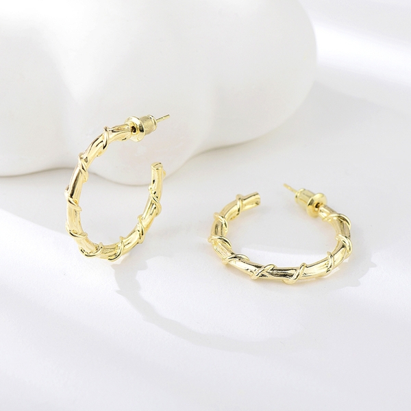 Picture of Copper or Brass Gold Plated Hoop Earrings from Certified Factory