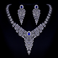 Show details for Copper or Brass Platinum Plated 2 Piece Jewelry Set in Exclusive Design