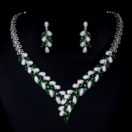 Show details for Good Quality Cubic Zirconia Platinum Plated 2 Piece Jewelry Set