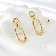 Show details for Fancy Big Copper or Brass Dangle Earrings