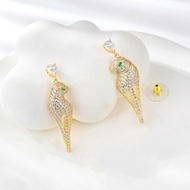 Show details for New Cubic Zirconia Gold Plated Dangle Earrings