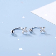 Picture of New Season White Cubic Zirconia Stud Earrings with SGS/ISO Certification