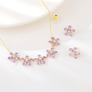 Picture of Inexpensive Gold Plated Purple 2 Piece Jewelry Set from Reliable Manufacturer