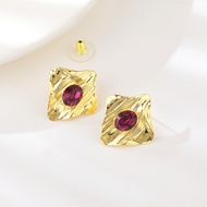 Picture of Bling Big Gold Plated Stud Earrings