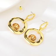 Picture of Unique Artificial Crystal Gold Plated Dangle Earrings