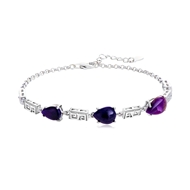 Picture of 925 Sterling Silver Nature Sugilite Fashion Bracelet with Wow Elements