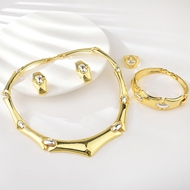 Show details for Zinc Alloy Gold Plated 4 Piece Jewelry Set from Certified Factory