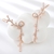 Picture of Low Cost Rose Gold Plated White Dangle Earrings with Low Cost