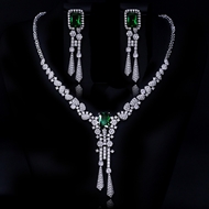 Show details for Shop Platinum Plated Green 2 Piece Jewelry Set with Wow Elements