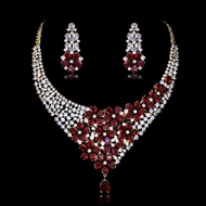 Show details for Fashionable Big Platinum Plated 2 Piece Jewelry Set
