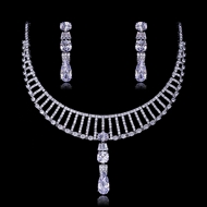 Show details for Need-Now White Platinum Plated 2 Piece Jewelry Set from Editor Picks