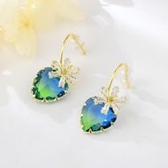 Show details for Copper or Brass Cubic Zirconia Dangle Earrings with Full Guarantee