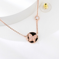 Show details for 925 Sterling Silver Rose Gold Plated Pendant Necklace with Full Guarantee