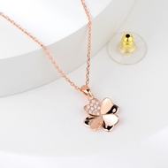 Show details for Unique Swarovski Element 925 Sterling Silver Pendant Necklace