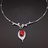 Show details for Low Cost Platinum Plated Medium Pendant Necklace with Price