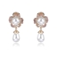 Show details for Wholesale Gold Plated White Dangle Earrings with No-Risk Return