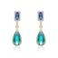 Show details for Sparkly Big Green Dangle Earrings