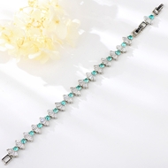 Show details for Nickel Free Blue Platinum Plated Fashion Bracelet with Easy Return