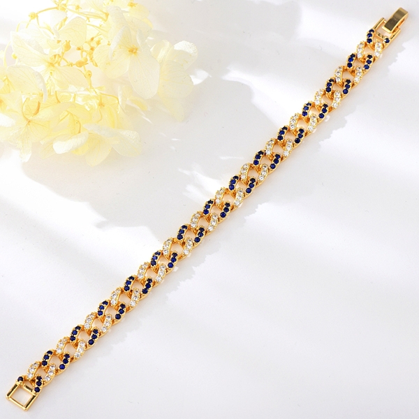 Picture of Stylish Cubic Zirconia Gold Plated Fashion Bracelet