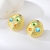 Picture of Low Price Zinc Alloy Gold Plated Big Stud Earrings for Girlfriend