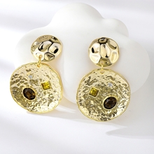 Show details for Designer Gold Plated Dubai Dangle Earrings with Easy Return
