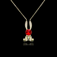 Show details for Eye-Catching Red Swarovski Element Pendant Necklace with Member Discount