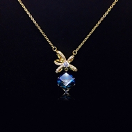 Show details for Famous Swarovski Element Gold Plated Pendant Necklace