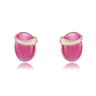 Picture of Designer Rose Gold Plated Opal Stud Earrings with No-Risk Return