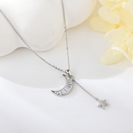 Show details for Eye-Catching White Platinum Plated Pendant Necklace with Member Discount