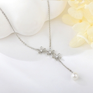 Show details for Fashion Cubic Zirconia White Pendant Necklace
