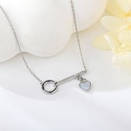Show details for Delicate Platinum Plated Pendant Necklace with Beautiful Craftmanship