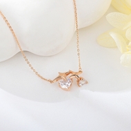 Show details for Bling Small Rose Gold Plated Pendant Necklace