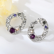 Picture of Classic Purple Stud Earrings with Beautiful Craftmanship