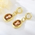 Picture of Designer Gold Plated Big Dangle Earrings with No-Risk Return