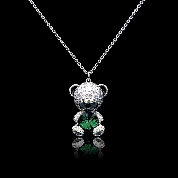 Picture of Fast Selling Green Platinum Plated Pendant Necklace with Unbeatable Quality