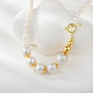 Picture of Unique fresh water pearl Gold Plated Short Chain Necklace