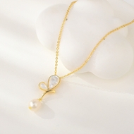 Picture of Hypoallergenic White Gold Plated Short Chain Necklace with Easy Return