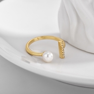 Picture of Best Artificial Pearl Delicate Adjustable Ring