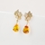 Picture of Fashion Cubic Zirconia Gold Plated Dangle Earrings